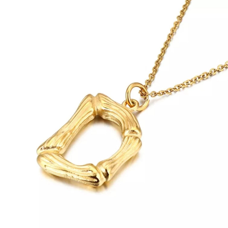 Oversized Bamboo Initial Necklace – Coco McQueen